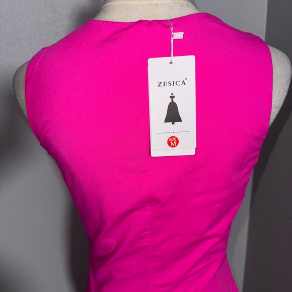 NWT-Summer Bodycon Midi Dress Sleeveless Square Neck Slim Fit Back Slit Long - Picture 6 of 7